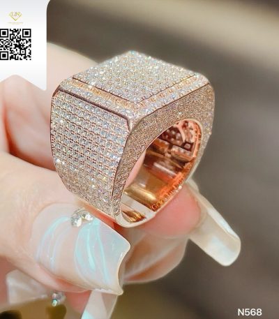 Nhẫn Nam Kim Cương N568 Kim Cương Giá Tốt
