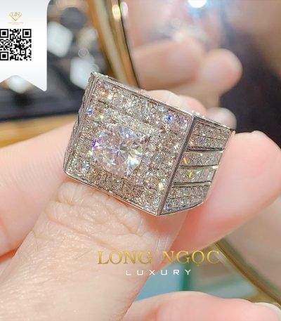 Nhẫn Nam Kim Cương N8032 Kim Cương Giá Tốt