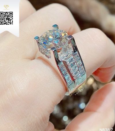 Nhẫn Nam Kim Cương N8387 Kim Cương Giá Tốt