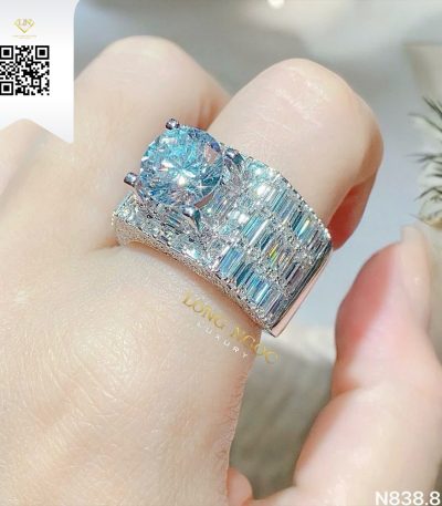 Nhẫn Nam Kim Cương N8388 Kim Cương Giá Tốt