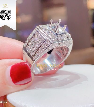 Nhẫn Nam Kim Cương N897 Kim Cương Giá Tốt