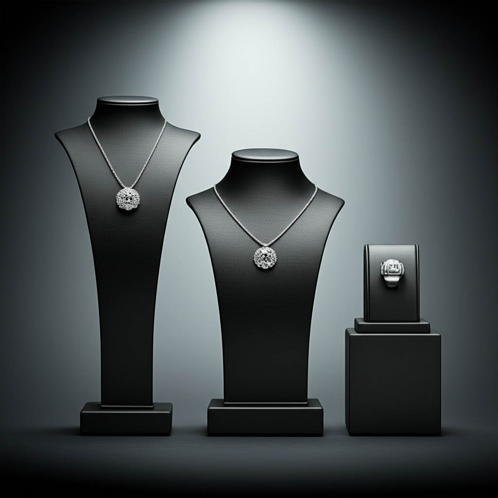 Tư vấn chọn kim cương nam theo độ tuổi với kim cương nam theo tuổi 5 Ảnh chụp studio với các bộ trang sức kim cương khác nhau, mỗi bộ được thiết kế phù hợp với một dáng người riêng.