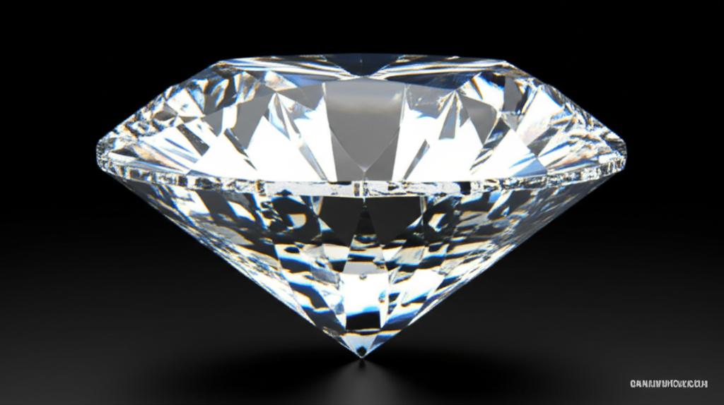 Các kiểu cắt kim cương nam được ưa chuộng với giác cắt kim cương nam 3 Ảnh cận cảnh một viên kim cương được chiếu sáng, làm nổi bật các mặt cắt và phản xạ ánh sáng.