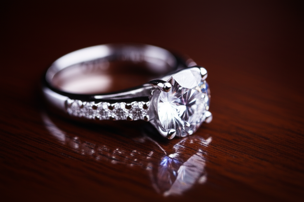 Chiếc nhẫn kim cương nam sang trọng.