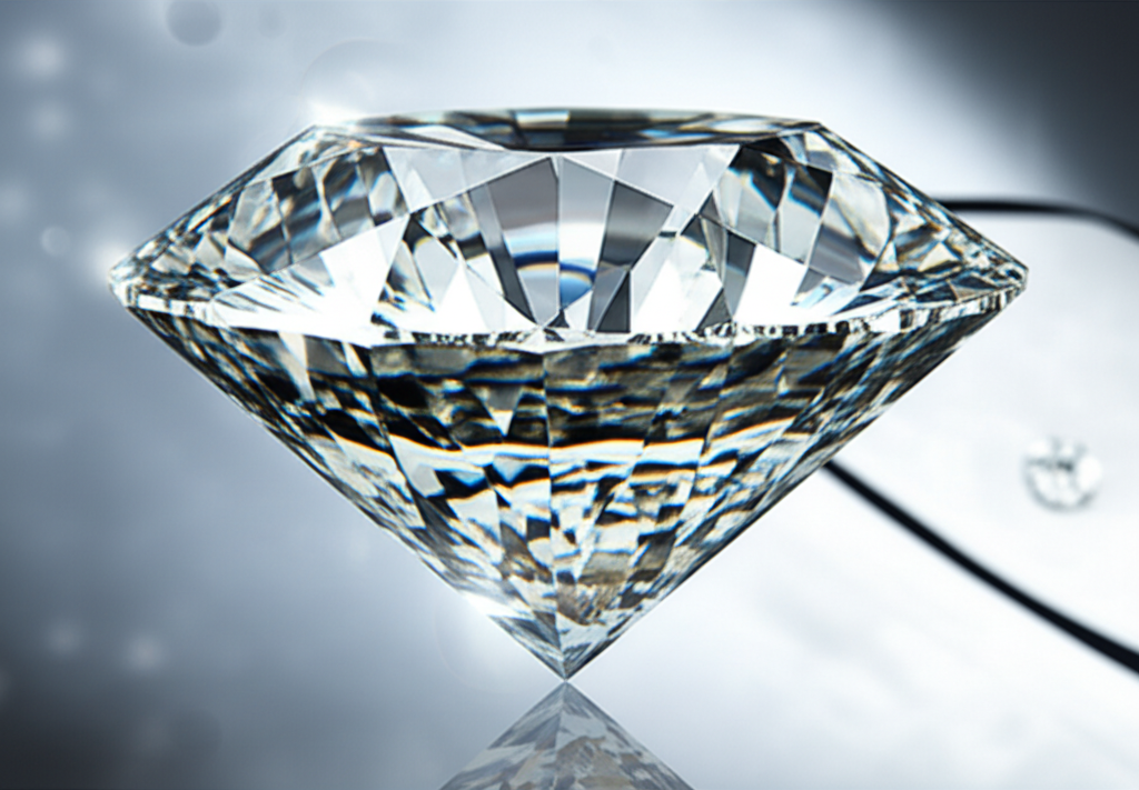 Ảnh cận cảnh viên kim cương lấp lánh.