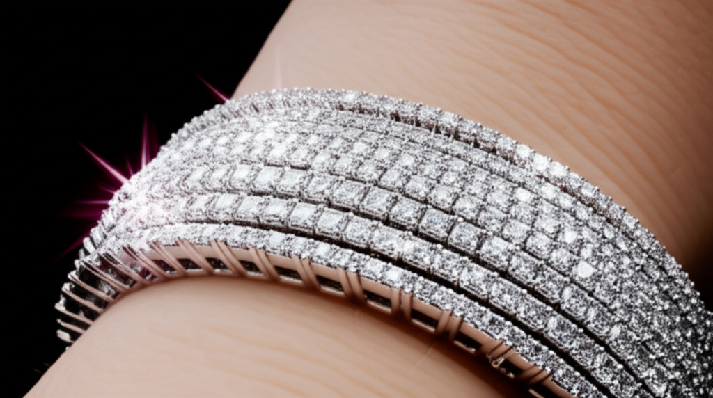 Tư vấn chọn vòng tay kim cương theo cổ tay 4 Ảnh cận cảnh vòng tay kim cương thiết kế ấn tượng.