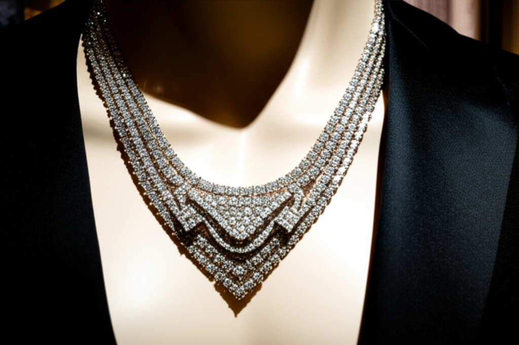 Top 5 thiết kế dây chuyền kim cương nam nổi bật 6 Ảnh cận cảnh dây chuyền kim cương nam thiết kế độc đáo, phong cách futuristic.